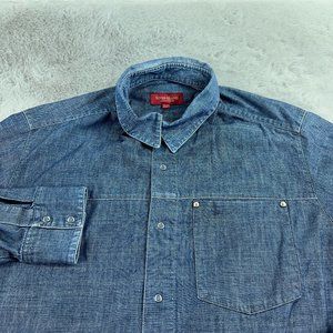 River Island Denim Shirt Large Mens Blue